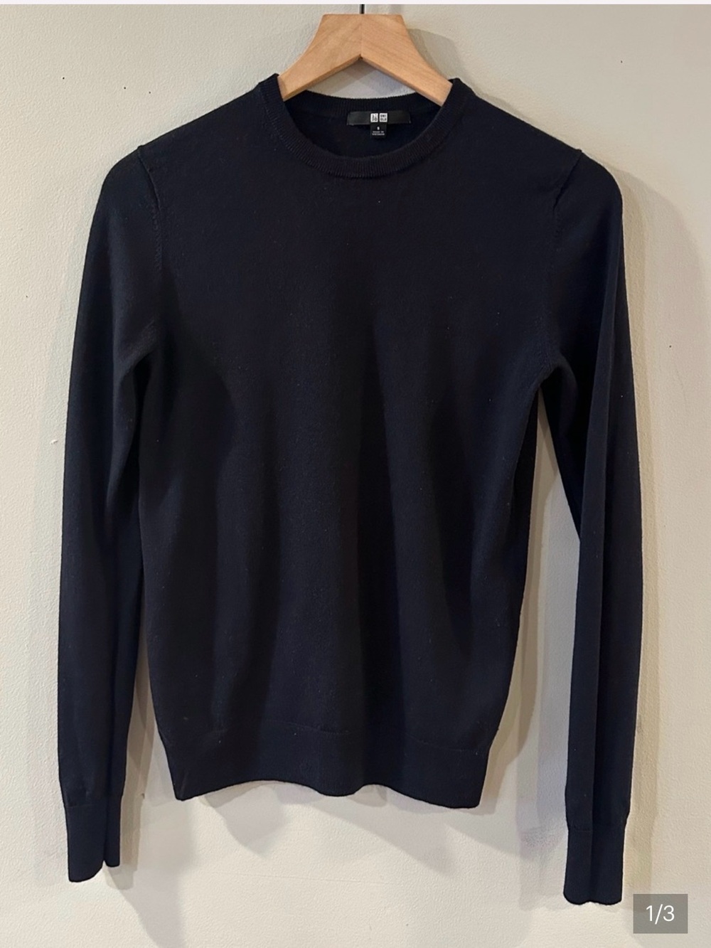 Uniqlo Merino Wool Navy Blue Crewneck Sweater